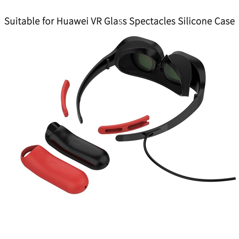Silikon vr glasögon fot skyddande skal handtag fodral för huawei vr glas anti-fall skyddshölje: Röd