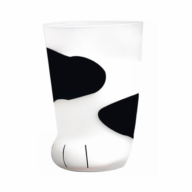 Taza creativa de cristal de leche de 300 ml taza con Gato Tigre patas tazas de café desayuno leche vaso personalidad niños botella de bebida: Cow