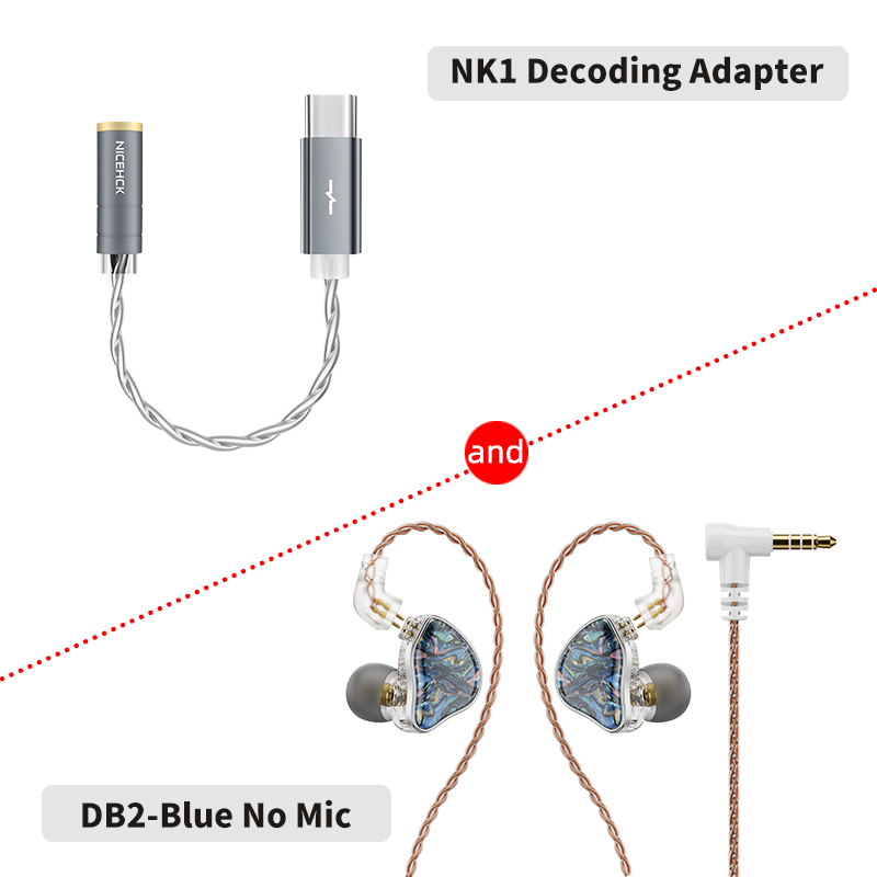 NICEHCK DB2 mikrofon HiFi słuchawki muzyczne 1DD + 1BA hybrydowy podwójny sterownik douszny monitor douszny odłączany 0.78 2Pin złącze IEM: SZARY