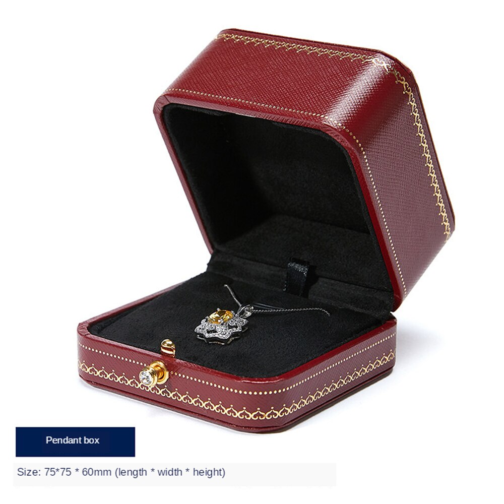 B-LIFE Premium Leather Necklace Box Pendant Storage Case Perfect for Engagement Bride Wedding Photography Bridal: O 2