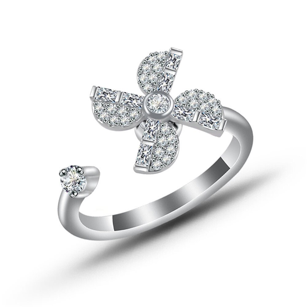 Finger Spinner ansia anello apertura regolabile strass ruota anelli Stress allevia gioielli giocattolo per ragazze donna regali moda: K