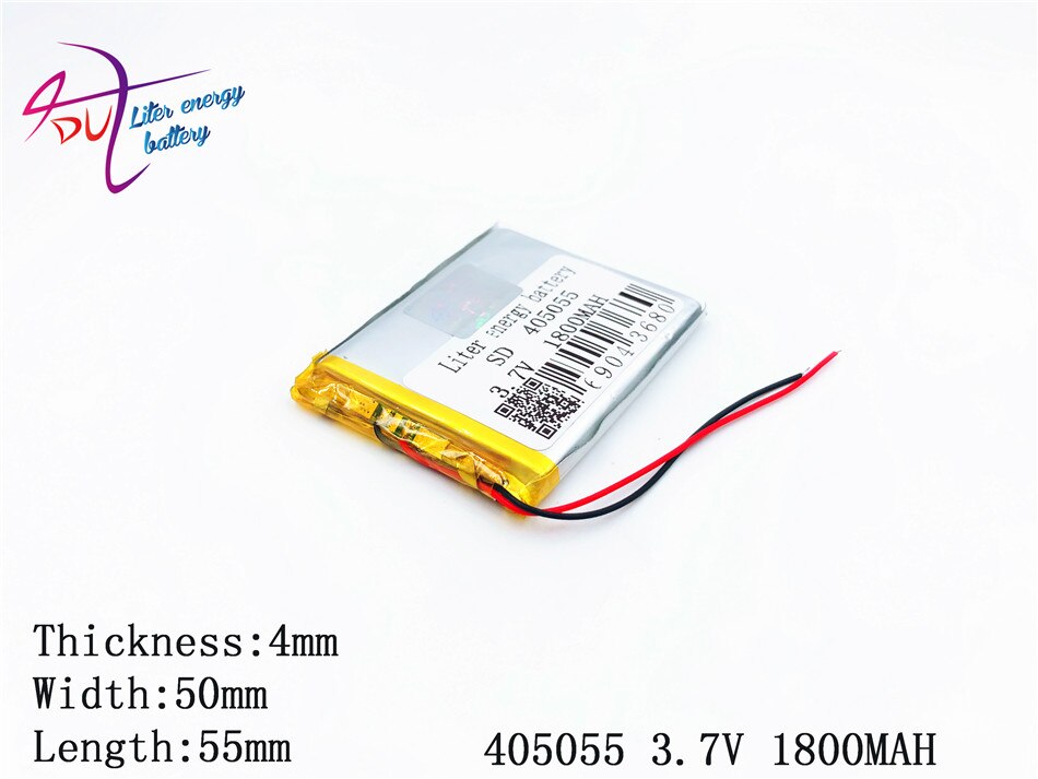 Tablet battery 3.7V 1800mAh 405055 Universal Li-ion for tablet pc 7 inch 8 9 Mp3 MP4 GPS mobile bluetooth