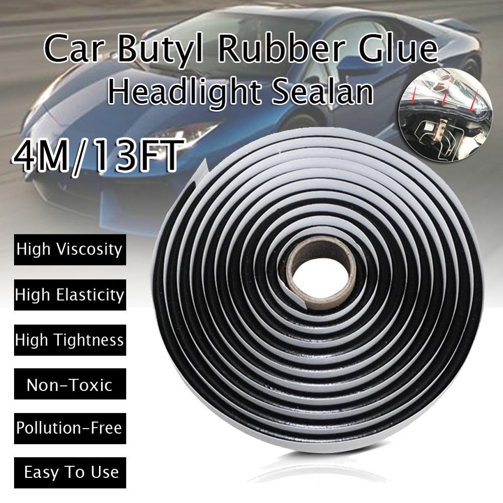 1pcs 4meters Butyl Rubber Glue Headlight Sealant Retrofit Reseal Hid Headlamps Taillight Shield Glue Tapes for Car Door Seal
