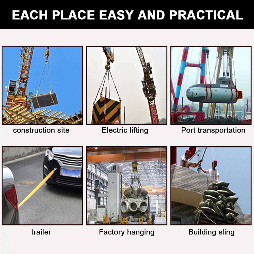 2&quot; x 6ft Nylon Web Lifting Sling Tow Strap Eye &amp; Eye with Heavy Duty Flat Loops Polyester webbing