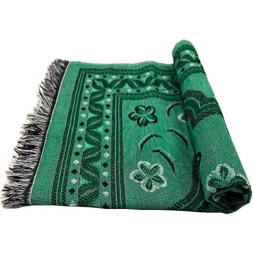 Zemzemm Economic Cotton Prayer Mat Green, Azan Muslim Prayer, Worship, Energy, , Carpet, turkey Fast ,