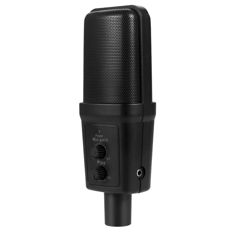 SF-970 Wired Microphone USB Condenser Sound Recording Mic with Stand for Chatting Singing Karaoke Laptop Skype