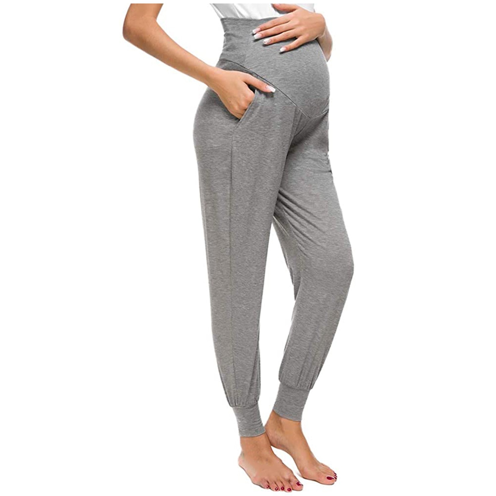 Mutterschaft frauen Einfarbig Casual Hosen Stretchy Komfortable Lounge Hosen Schwangerschaft Workout Laufhose mit Elastische Taille