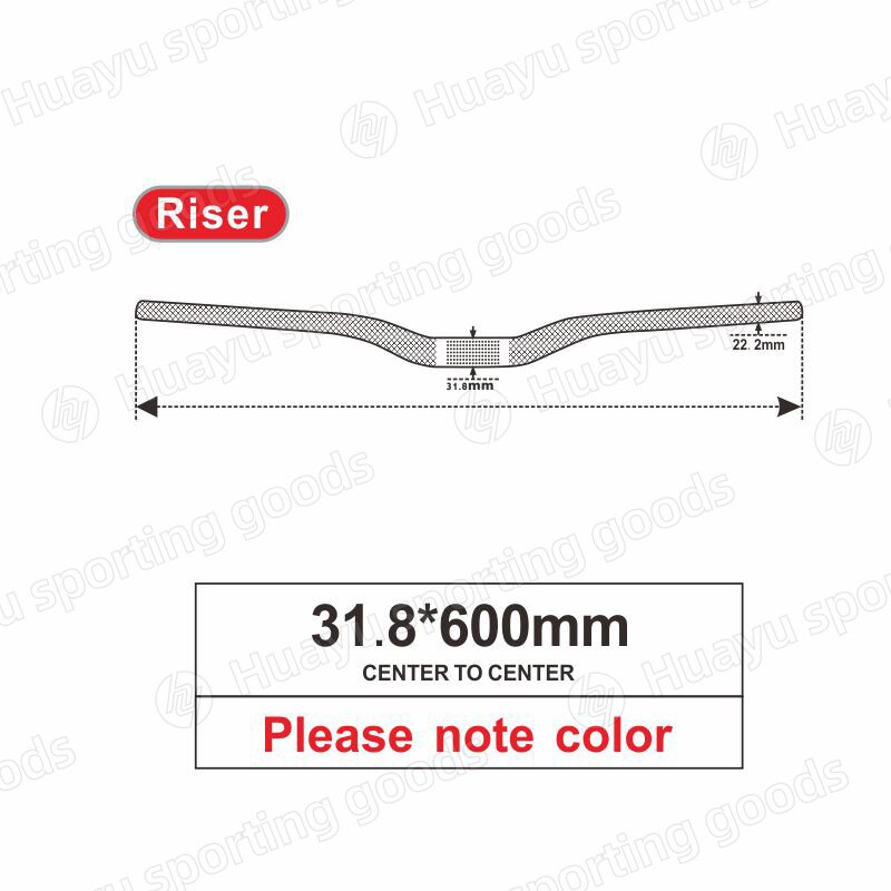 Geen Handelsmerk Carbon Stuur Mountainbike Fiets Stuur Carbon Stuur Mtb 3K 31.8*600 760Mm Swallow-vormige Stuur: 600mm