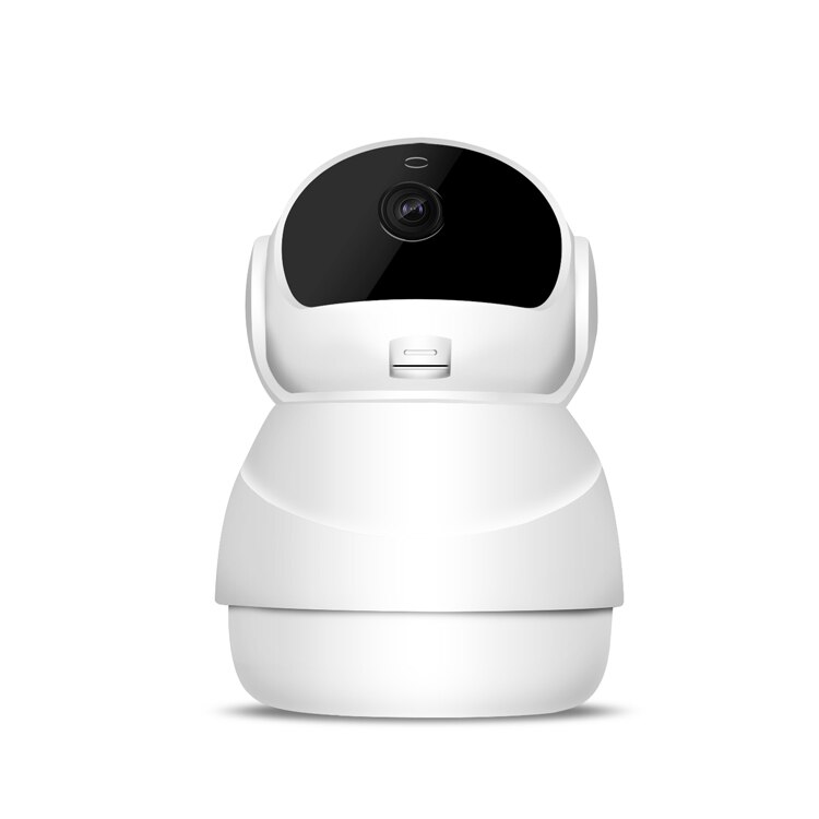 Smart home Camera 1080P HD 360 angolo panoramica WiFi visione notturna Webcam videocamera IP telecamera di sicurezza per bambini Monitor di sicurezza: White-NO card / EU plug