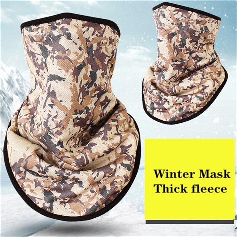 Winter Fleece Ski Sjaal. Fietsen Snowboard Apparatuur Bandana Hoofddeksels Masker Nek Driehoek Thicken Warm Vrouwen Mannen Camouflage Slabbetjes