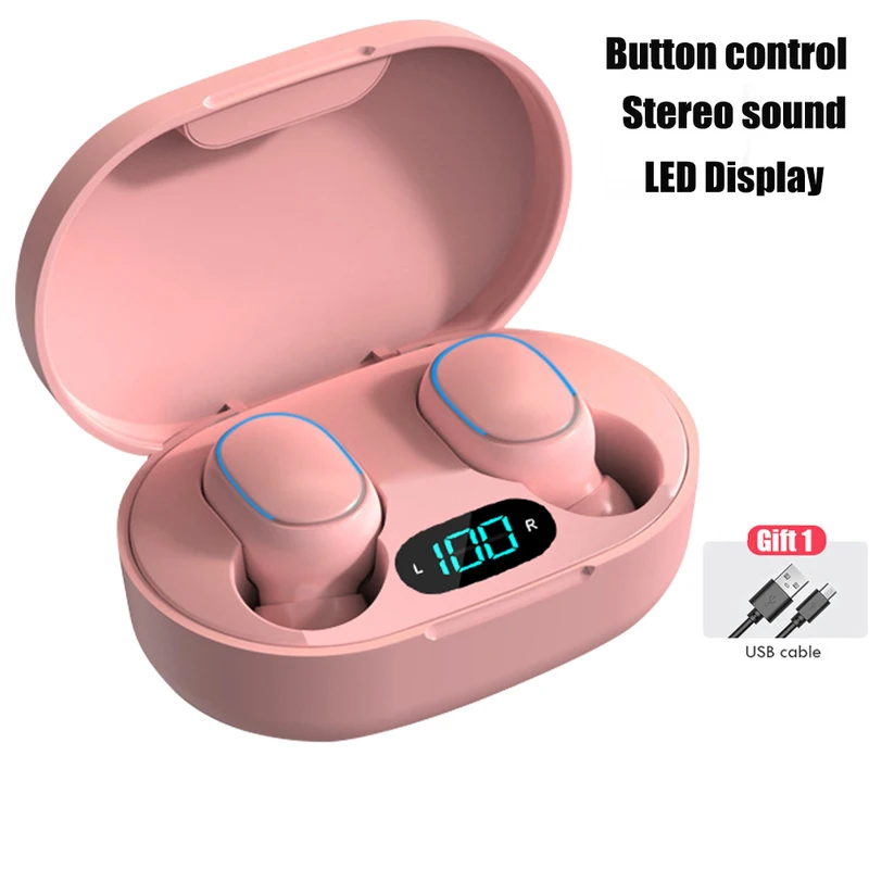 Original A7S TWS Headset Wireless Earphones Bluetooth Headphones Sport Stereo Fone Bluetooth Earbuds for Xiaomi Huawei iPhone: Pink