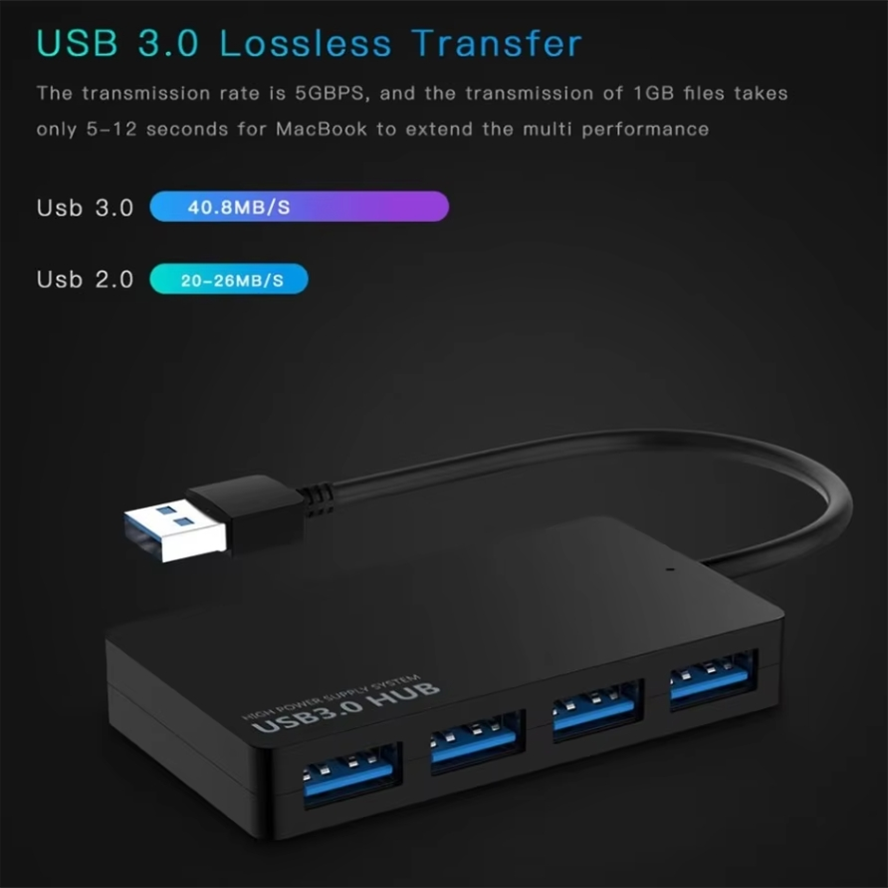 USB 3.0 HUB-adapter USB HUB 3.0 Extender 4-poorten Dockingstation Hoge snelheid datumoverdracht voor pc Laptop Accessoires USB-splitter