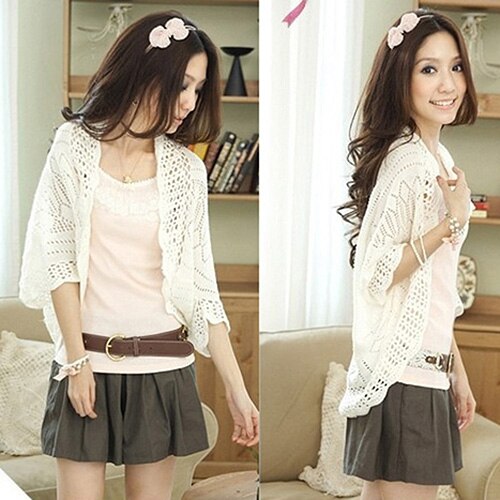 Kvinder kvinder hæklede kimono toppe hulfrakke blomstret cardigan tynd sweater sommerrabat sommerrabat