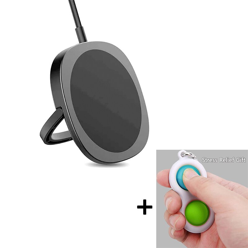 Ring Draadloze Opladen Ondersteuning Draadloze Opladen Van Mobiele Telefoons 15W Fast Charger Plug Voor Type-C Quick Lading plug Draagbare: Black po