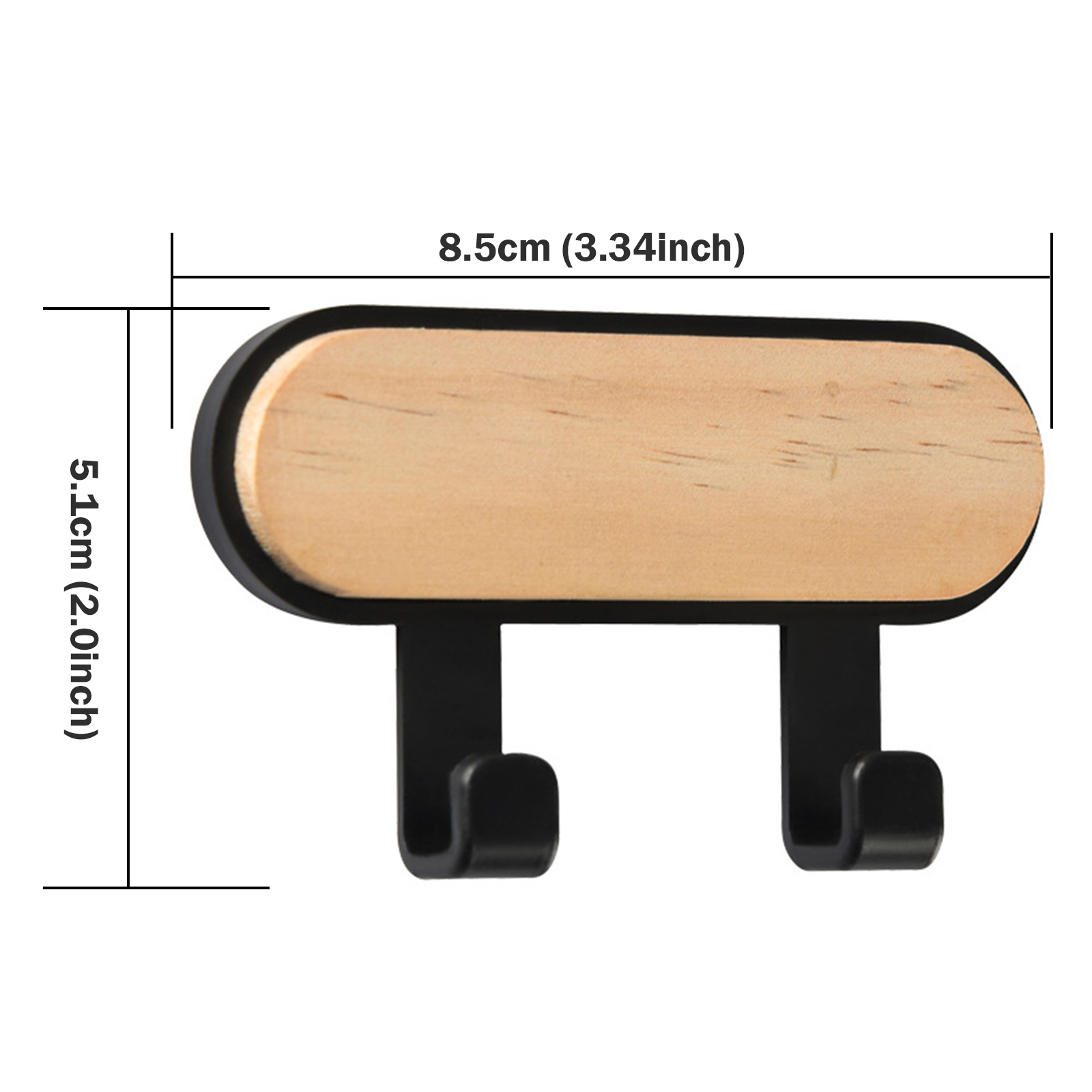 1 Stuks Sterke Zelfklevende Deur Muurhangers Haken ABS Houten Hoedenrekken Sleutelhanger Muur Organisator Keuken Badkamer Accessoires: Donker Kaki