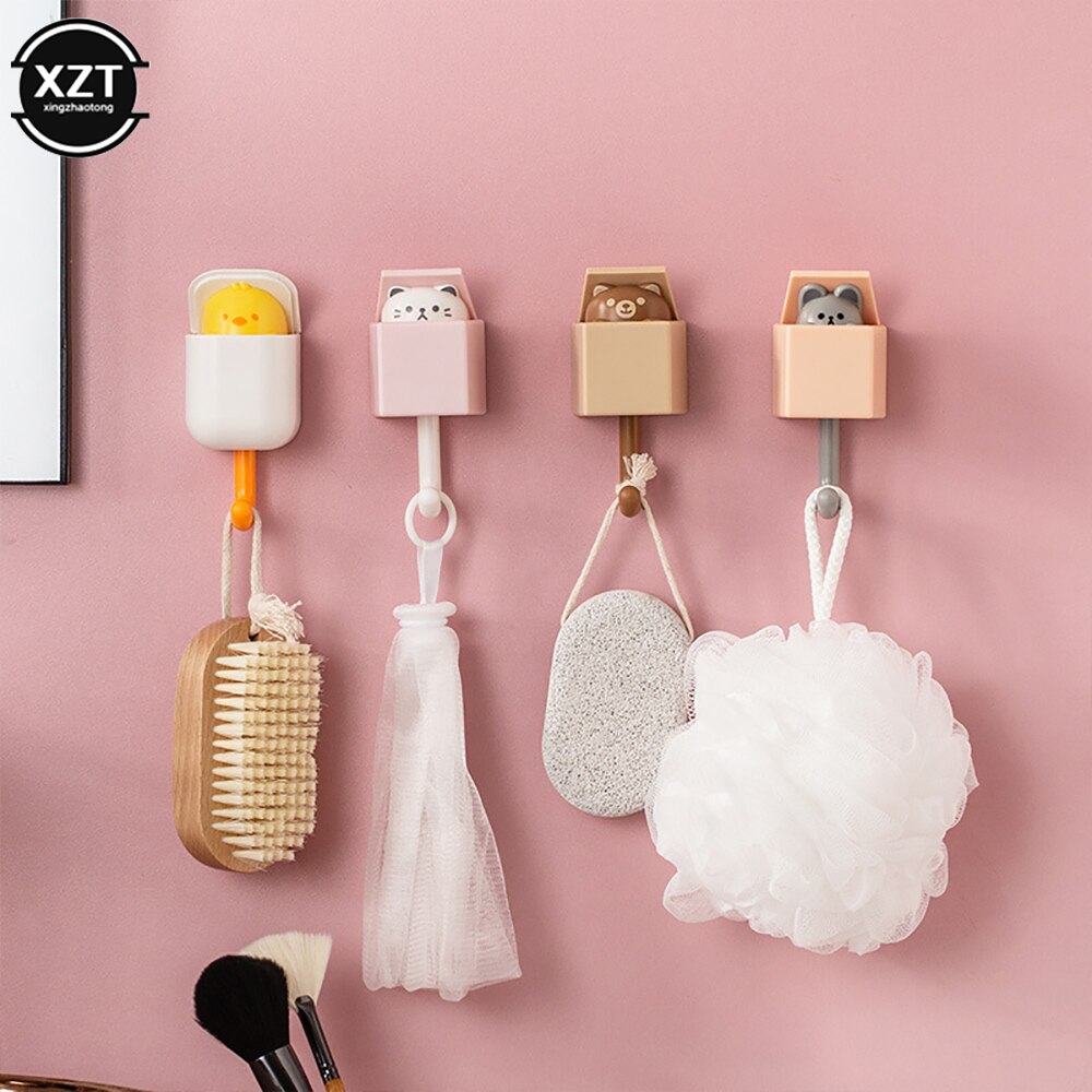 Perchero con forma de gato para dormitorio, perchas sin costuras para puerta, paraguas, toalla, tapa, perchero, decoración de pared