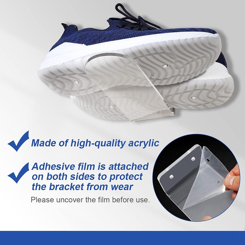 6 Pack Floating Shoe Shelves,Acrylic Wall Mounted Shoe Display Shelves,for Display Collectible Shoe&amp;Sneaker