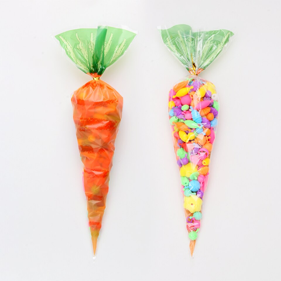 20PCS Easter Carrot Candy Bag Personality Translucent Bag Triangle Storage Box Wedding Table Decoration