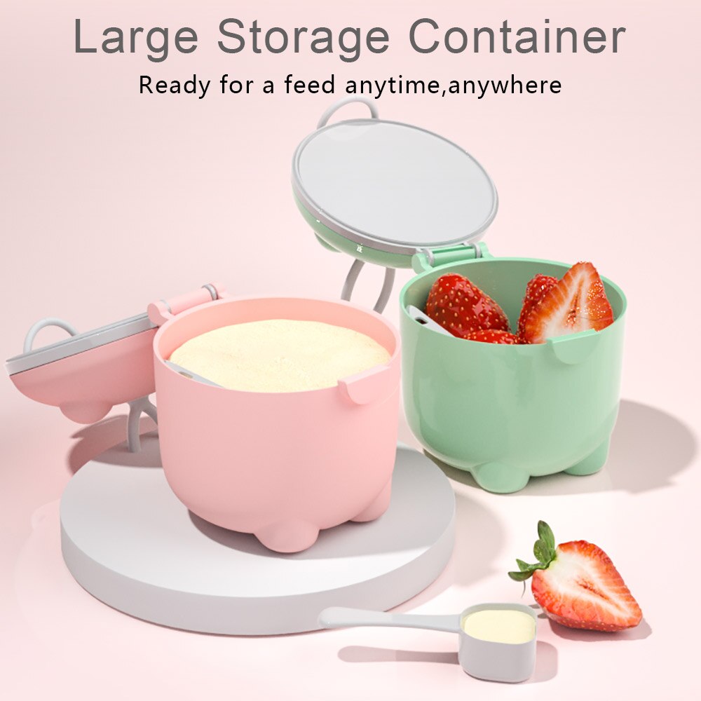 Caja de almacenamiento de alimentos para bebé, dispensador de leche en polvo para cereales esenciales, contenedor para aperitivos, soporte para cubo de alimentación de fórmula
