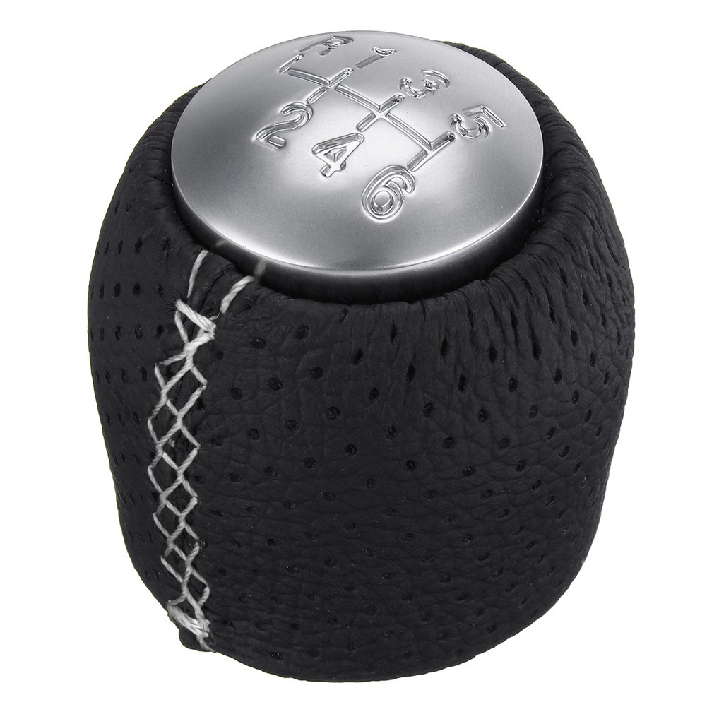6 Gear Shift Knob Leather + Hood for Alfa Romeo 159 (05-11) Brera Spider M8617: White