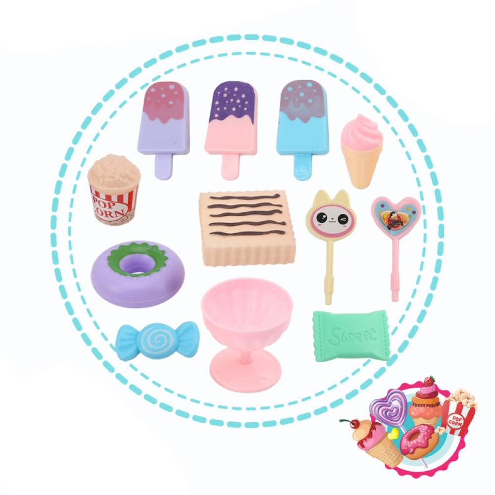 21Pcs Kid Simulation Lollipop Donut Ice Cream Dessert Model Pretend Play Toy Set