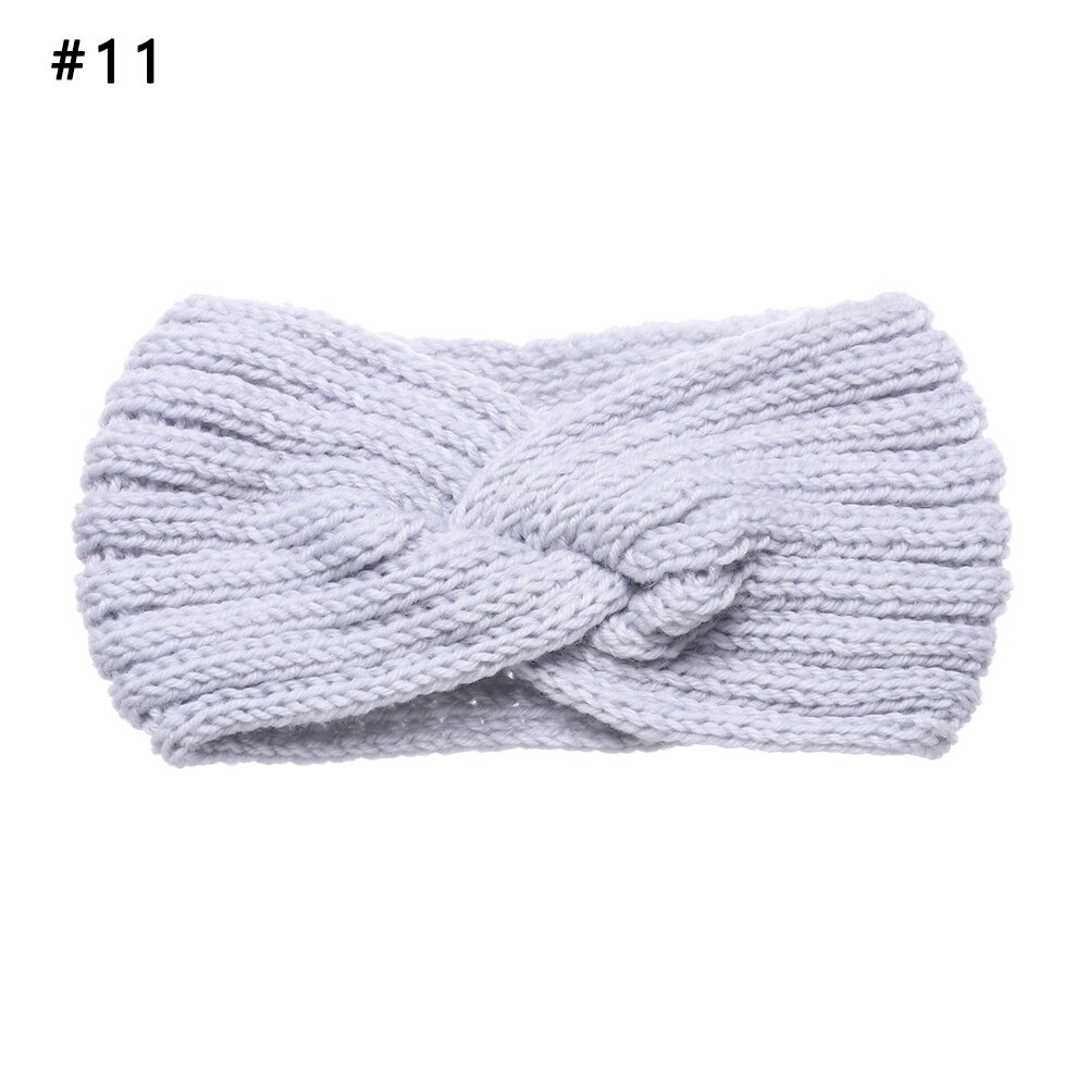 Bandeaux en laine tricotés au Crochet | Bandeaux d'hiver pour femmes, style bohémien, tissage croisé fait à la main, et solide: 11