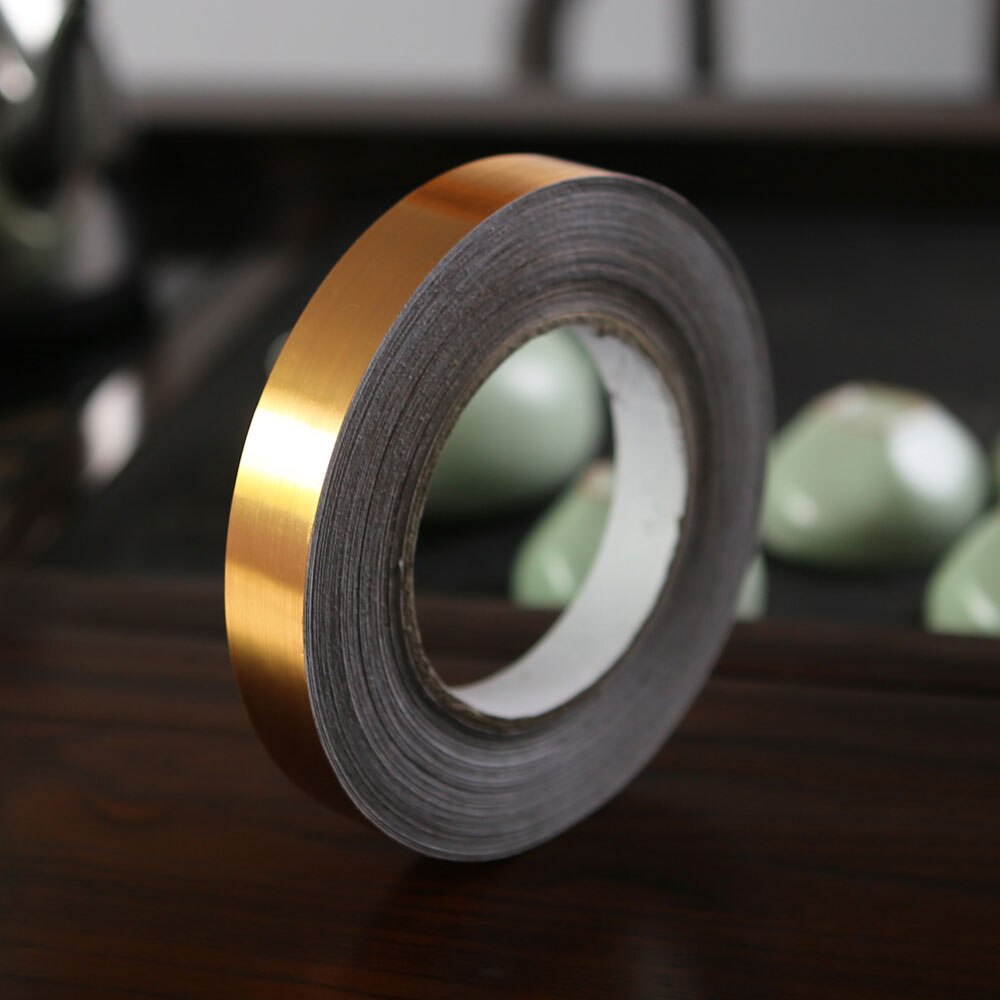 50M Mold Proof Gap Tape Self Adhesive Seam Wall Line Paste Gold Foil Line Floor Tile Ground Strip Tape Gap Stickers Home Decor: Gold