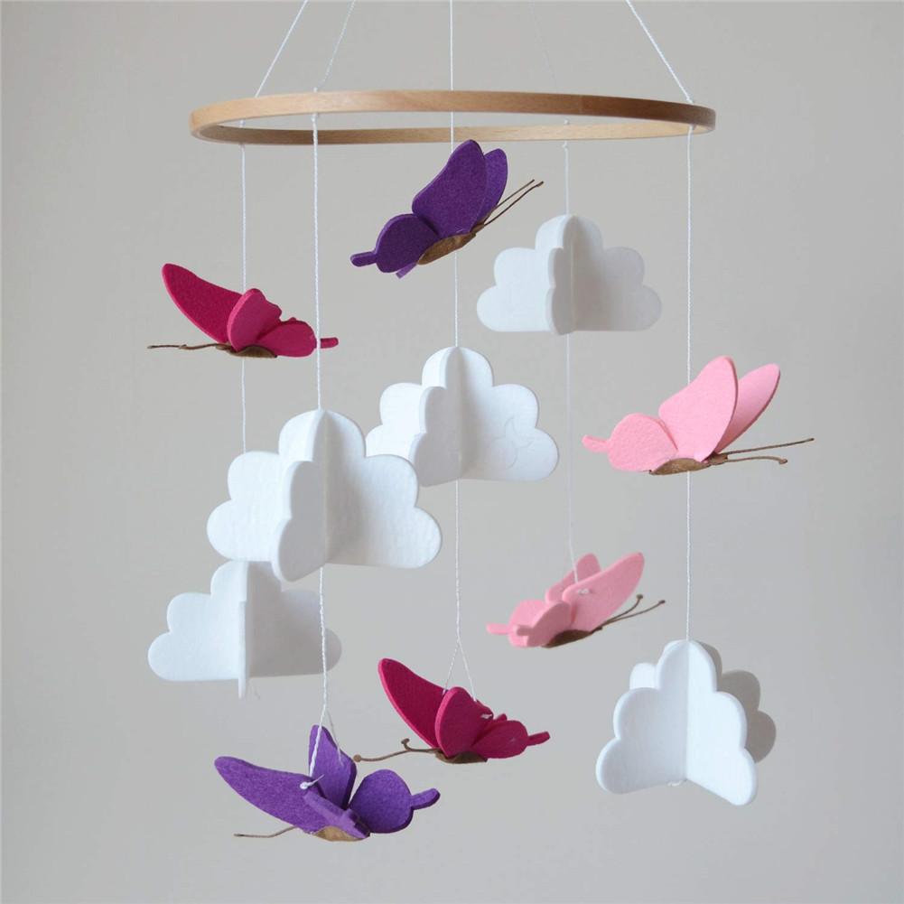 Babybedje Mobiele Vlinders In De Witte Wolken Baby Plafond Opknoping Nursery Decor Kamer Decoratie Fotografie Rekwisieten