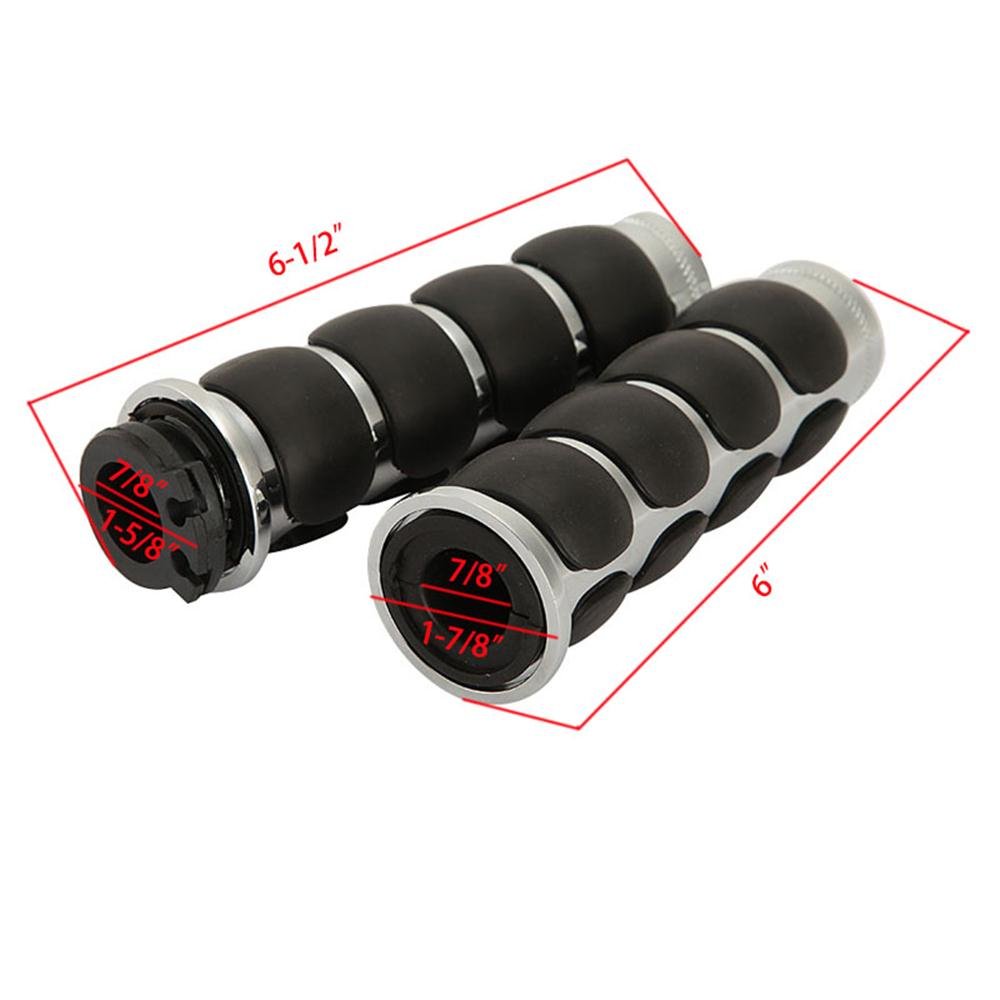 22Mm/25Mm Handvat Motorfiets Custom Chrome Aluminium Hand Grips Chopper Cruiser Stuur Grip: 22MM A