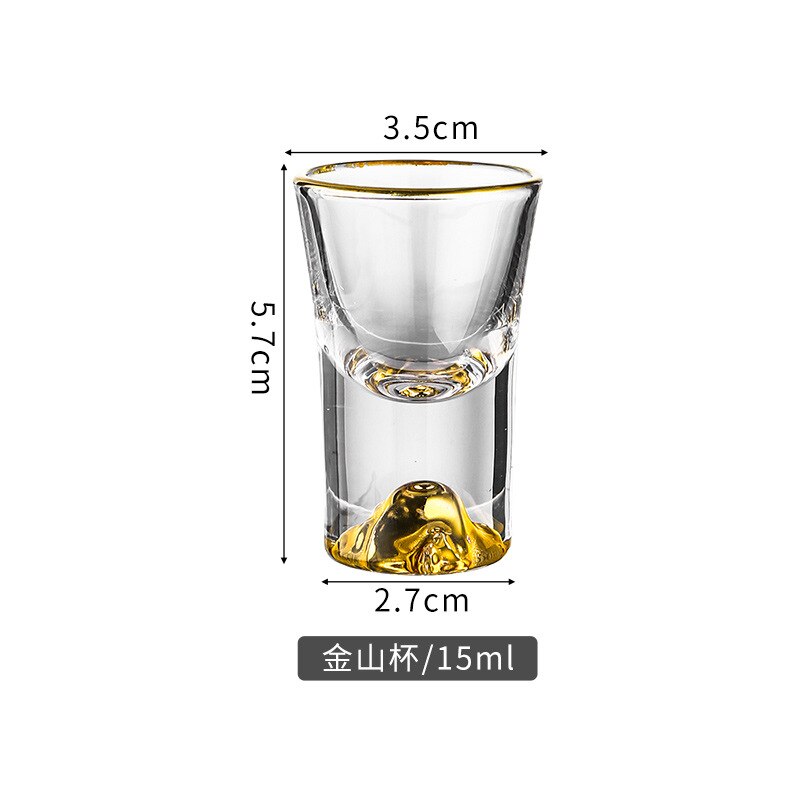 6pcs/lot Tibetan Gold Cup Shot Glass High-grade Crystal Glass Cup Gold Foil Cup Spirit Small Glass.