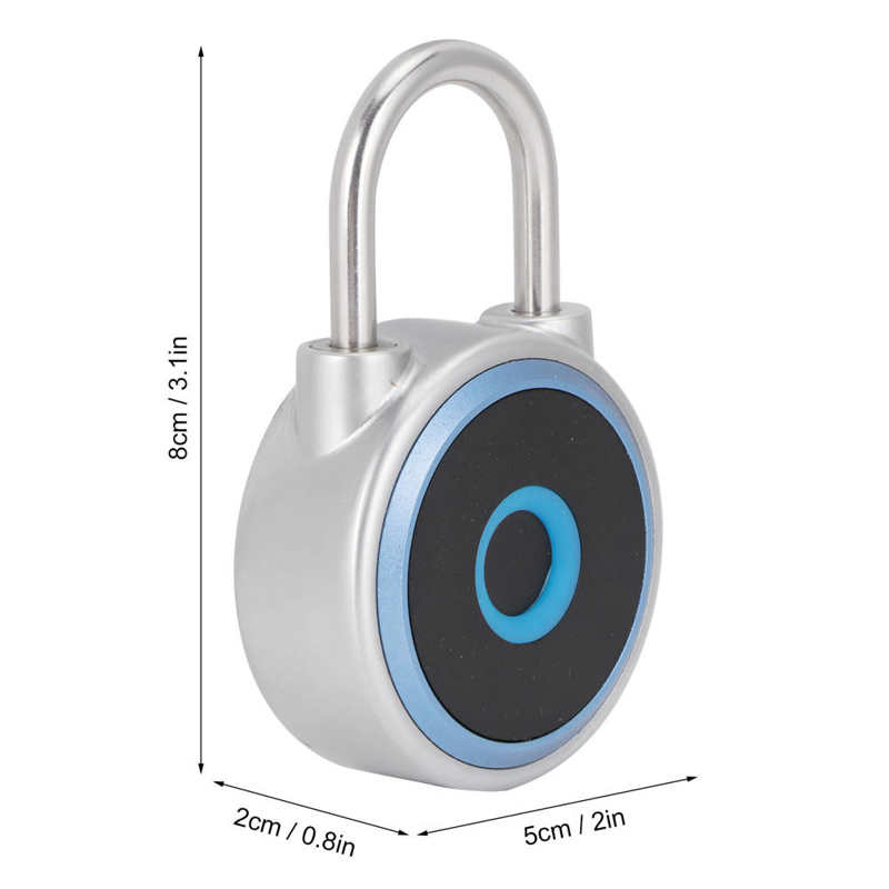 Mini Bluetooth Fingerprint Padlock Smart Keyless Rechargeable Lithium Battery Lock 3.7V smart door lock