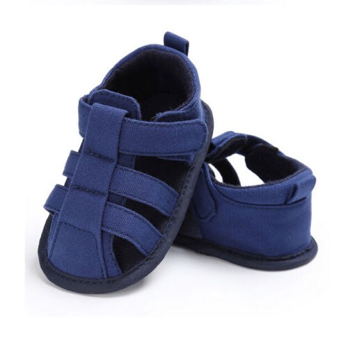 Pudcoco Peuter Pasgeboren Kinderen Baby Jongens Canvas Soft Sole Crib Sneakers Sandalen Schoenen Mode Baby Schoenen: Blauw / 0-6 months