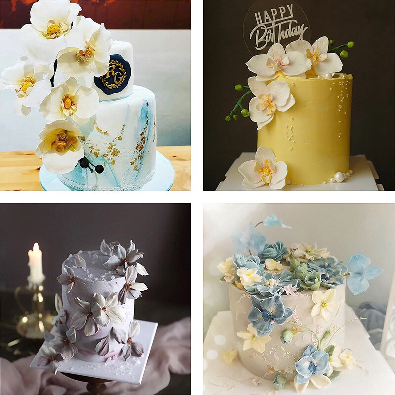Stampo in silicone per orchidea Fiore nuziale fai da te Cupcake Topper Strumenti per decorare torte fondente Stampi in resina per sapone al cioccolato, argilla e caramelle