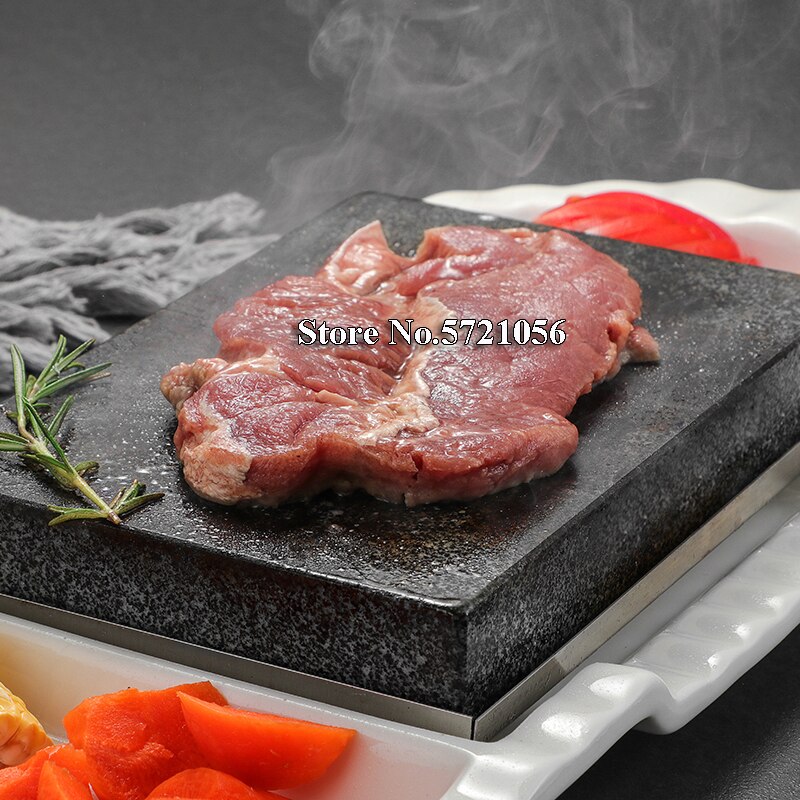 Lava Rock Koken Steak Stone Rock Grill Steen Baker Keramische Board Plaat Bbq Een Twee Vier Rooster