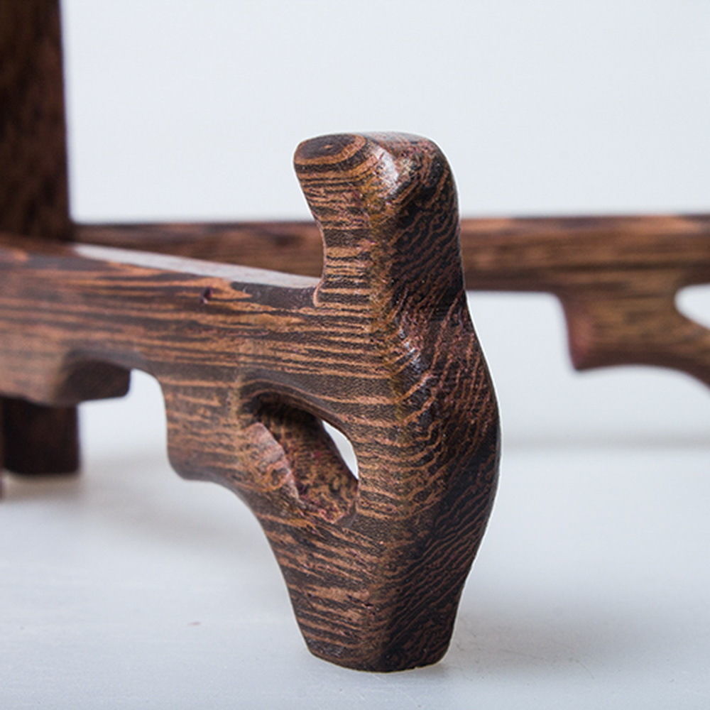 Natural Wenge Wood Stand for Pu-erh Tea Cake Plate Dish Picture Presentation 4 Pieces