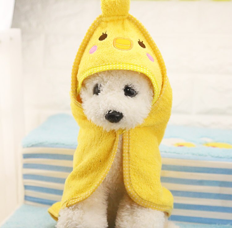 Stay Cute Dog Towel Blanket Teddy Bath Towel Imitation Deer Skin Absorbent Large Cat Spring and Summer Bathing Supplies: Yellow / 45x45cm