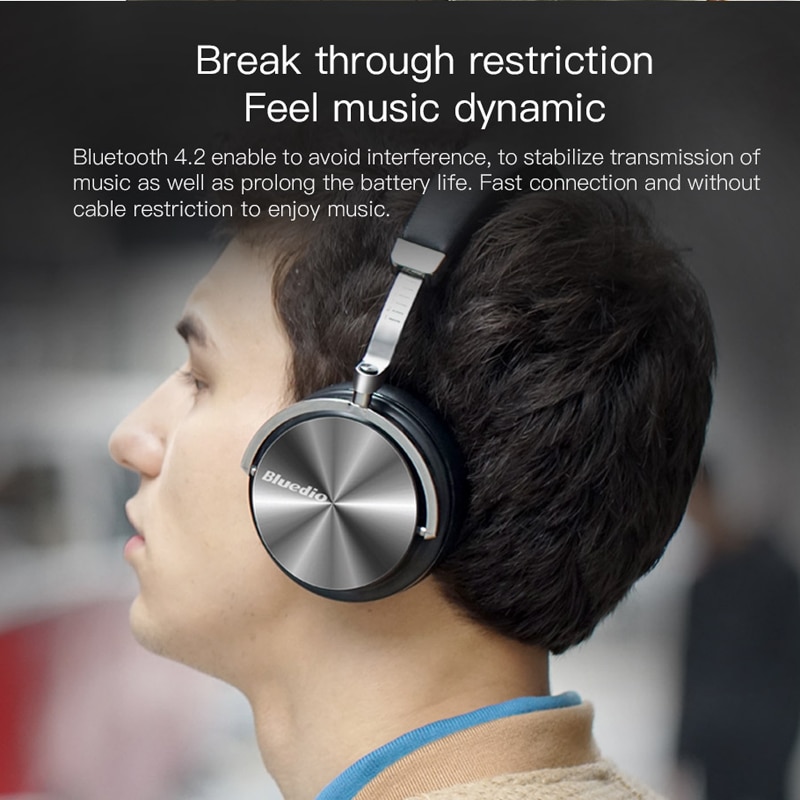 T4S Wireless Headset ANC Active Noise Cancelling Bluetooth Headphones Bass Stereo Music koptelefoon mic Phone Call auriculares