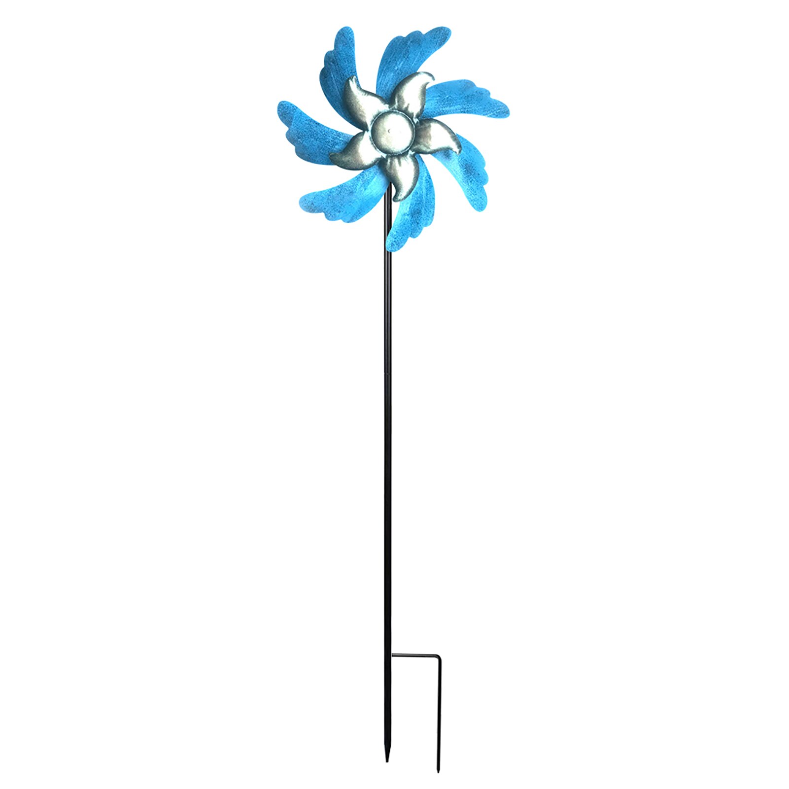 Windmill Garden Decor Outdoor Yard Metal Sculpture Vertical Wind Spinner Weatherproof Patio Lawn Kinetic Ornament Durable