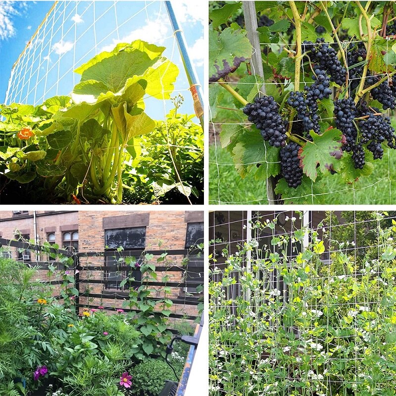 1 stuk zwaar polyester klimnet voor planten, gaas, 5 x 30ft/5 x 15ft , ruimtebesparend trellisnet voor het kweken van tuinplanten