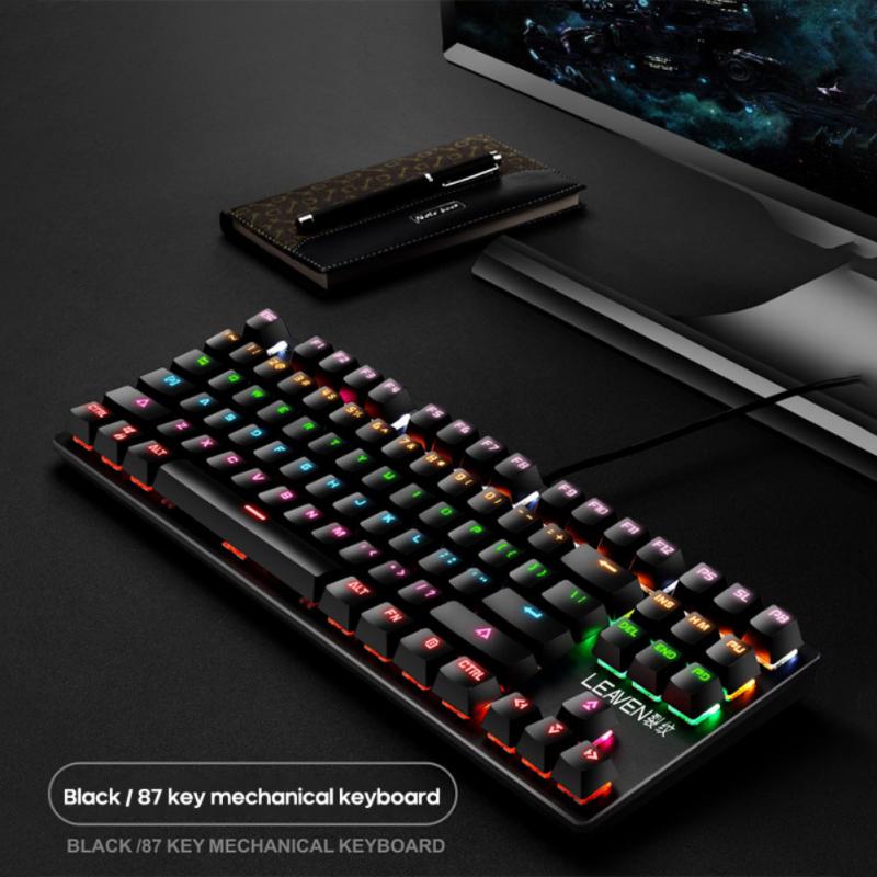 Gaming Mechanical Keyboard Blue Red Switch 87key US Wired Keyboard Anti-ghosting RGB/ Mix Backlit LED USB For Gamer PC Laptop