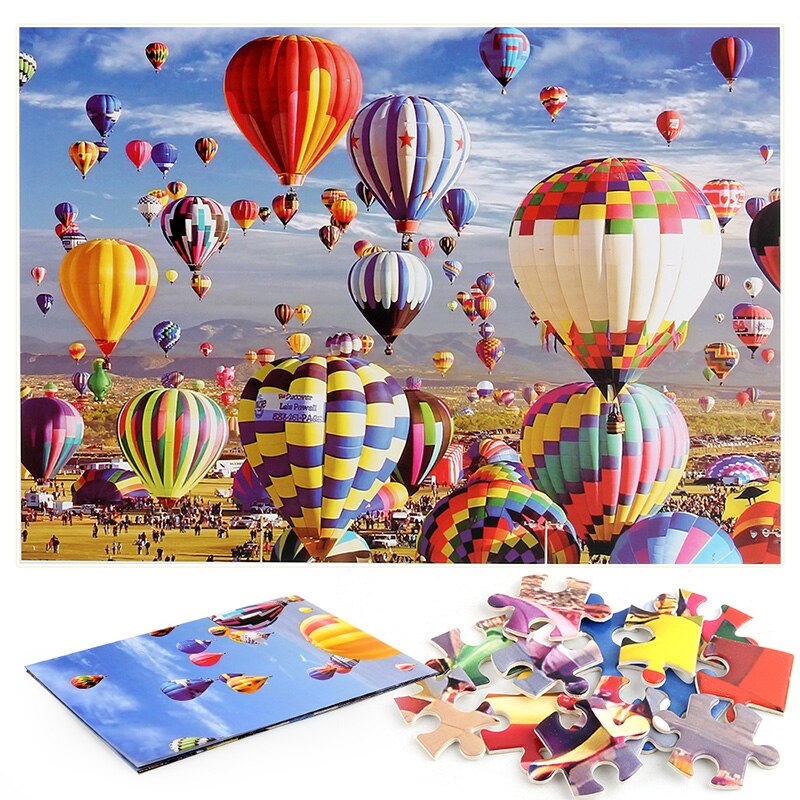 Luchtballonnen puzzel 1000 stukjes legpuzzel voor volwassenen kinderen