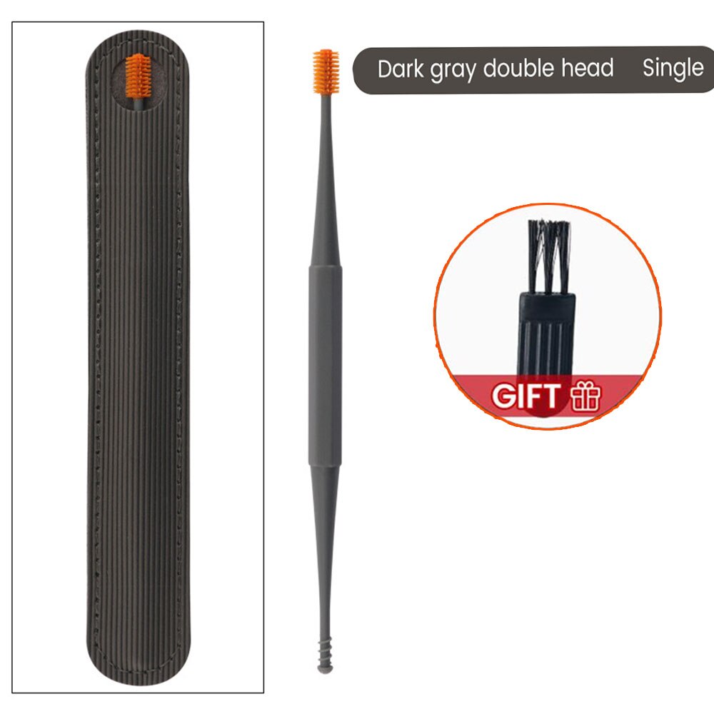 Silicone Ear Care Kit Earpick set Canal Cleaner Earwax Ears Cleaning Stick Tools Massage Removal Wax Earwax Ear Cleaner Spoon: 1Pcs-Dark gray