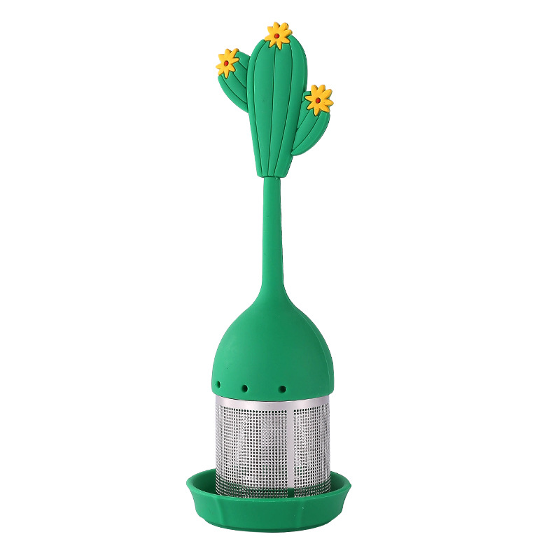 Tesil med silikonhandtag, rostfritt stål tekulfilter, tekanna med kaffefilter, citron-apelsinformad kryddsil: Ljusgrå