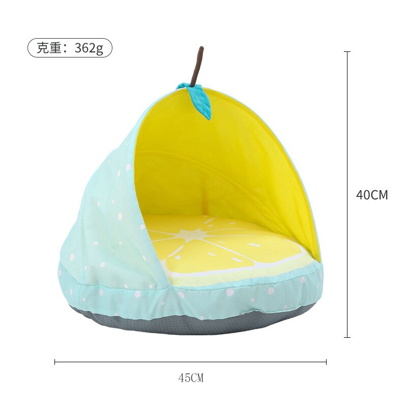 Cama fresca para gatos y perros, cama nido para perrera, cueva de fruta bonita, saco de dormir para casa, tienda plegable para mascotas, camas cómodas para gatitos de verano