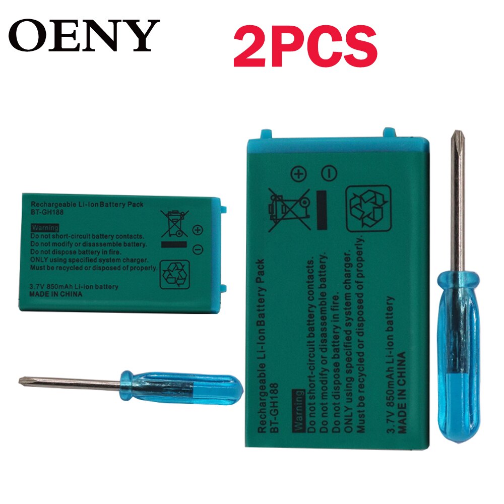 2pcsFor GBASPGameBoyAdvance Battery Rechargeable battery Lithium-ion Battery Pack For Nintendo Game Boy Advance with screwdriver