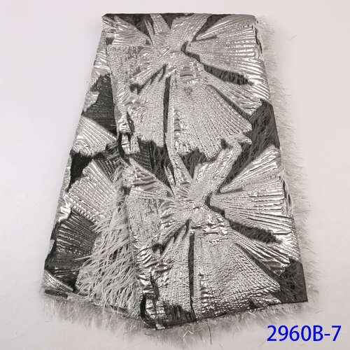 Fransk blondestof brokadestof blonde nigeriansk blondestof blonde med fjer  ks2960b: Billede 7