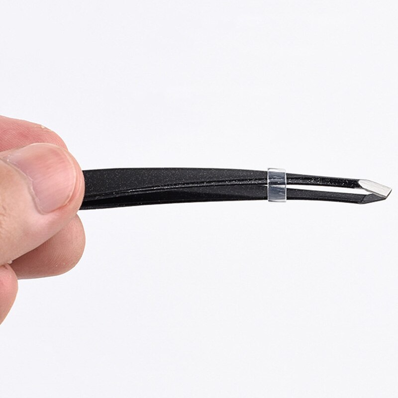 1Pc Colorful Stainless Steel Tweezer Eyebrow Eyelash Clips Slanted Puller Face Nose Hair Remover Banana Makeup Tool