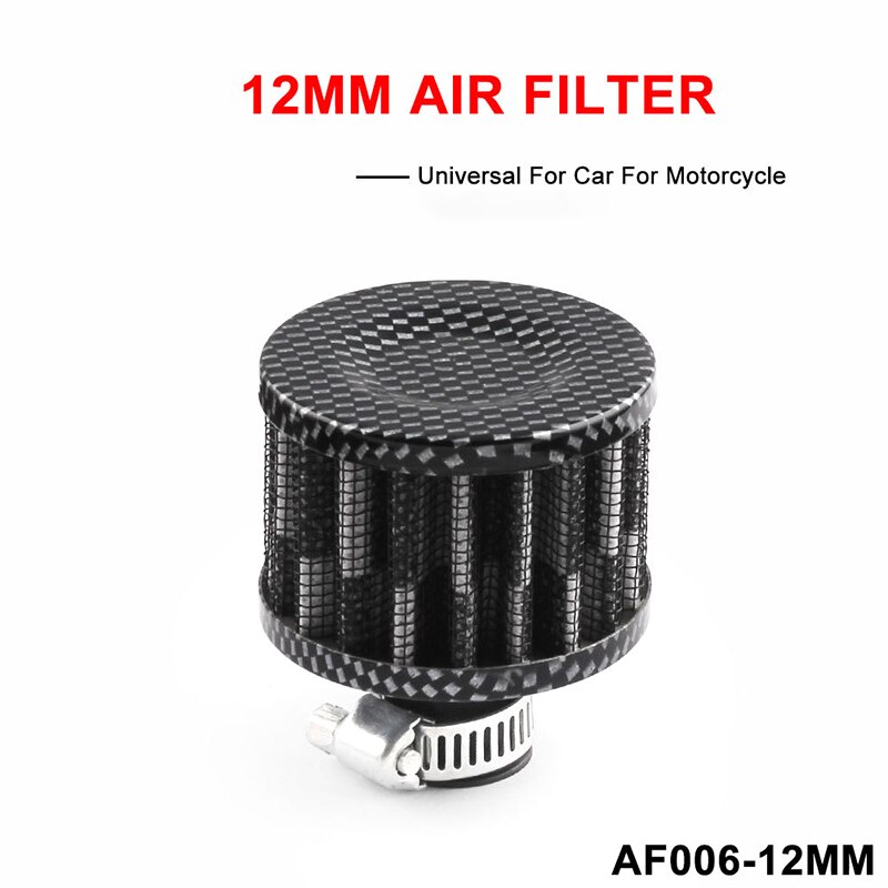 Filtro de aire modificado de 12mm para coche, filtro de cabeza de seta pequeña, filtro de aire de cabeza de seta, piezas de motor en el capó