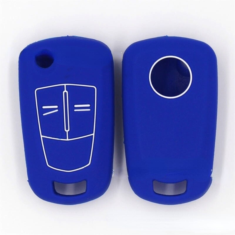 Siliconen 3 Knop Afstandsbediening Sleutel Autosleutel Siliconen Case Voor Opel Astra H Corsa D Badge Embleem Meriva Vauxhall Voor opel Corsa: Blauw
