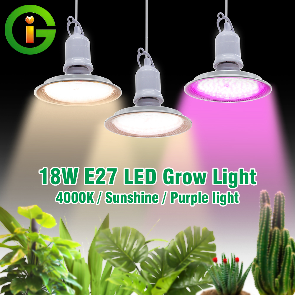 E27 18 W Vollspektrum-LED-Wachstumslicht, sonnenähnliche Phytolamp-Glühbirne für Pflanzen, Blumen, Gewächshaus, Zelt, Hydrokultur